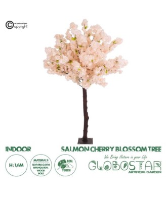 GloboStar® Artificial Garden SALMON CHERRY BLOSSOM TREE 20139 Τεχνητό Διακοσμητικό Δέντρο Σομόν Κερασιά Υ160cm